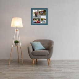 AK Frames 12X12 Navy Blue Modern Multi Photo Frame With Mid Grey Mount - Holds 4 Apertures (4X) 6X4 Photos - thumbnail 3