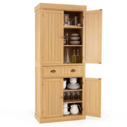 Gainoom 2-Door Floor Utility Storage Cabinet Freestanding Kitchen Accent Storage Cabinet W/adjustable Shelves
