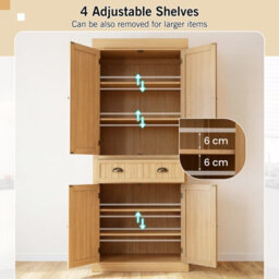 Gainoom 2-Door Floor Utility Storage Cabinet Freestanding Kitchen Accent Storage Cabinet W/adjustable Shelves - thumbnail 4