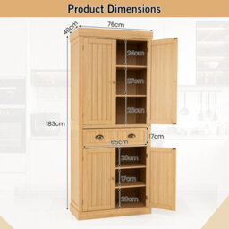 Gainoom 2-Door Floor Utility Storage Cabinet Freestanding Kitchen Accent Storage Cabinet W/adjustable Shelves - thumbnail 2