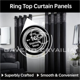Gc Gaveno Cavailia Aviv Modern Style Lined Diamante Band Curtains 66X54 Cm Black Luxurious Sparkle Eyelet For Bedroom - thumbnail 4