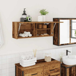Walplus Bathroom Wall Cabinet Old Wood 80X25X30 Cm Engineered Wood