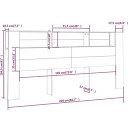 Vidaxl Headboard Cabinet Concrete Grey 220X18.5X104.5 Cm Headboard Cabinets - thumbnail 6