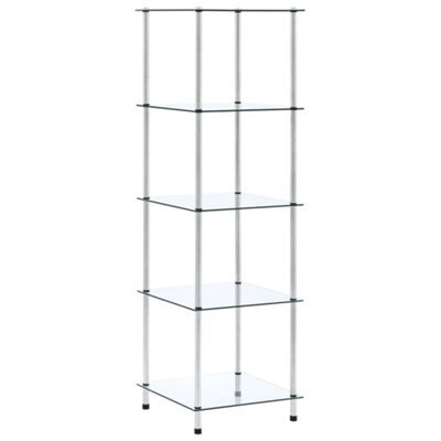 Berkfield 5-Tier Shelf Transparent 40X40X130 Cm Tempered Glass - image 1