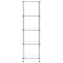 Berkfield 5-Tier Shelf Transparent 40X40X130 Cm Tempered Glass - thumbnail 2