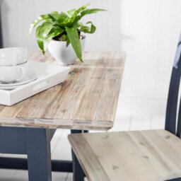 Statement Furniture Florence Rectangle Extendable Kitchen Dining Table In Navy Blue - thumbnail 4