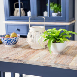 Statement Furniture Florence Rectangle Extendable Kitchen Dining Table In Navy Blue - thumbnail 3