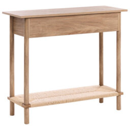 Wyld And Coco Bohonest Console Table, Light Brown Particleboard, 2 Drawers, Pine Legs, W94 X D36 X H78Cm - thumbnail 7