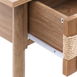 Wyld And Coco Bohonest Console Table, Light Brown Particleboard, 2 Drawers, Pine Legs, W94 X D36 X H78Cm - thumbnail 8