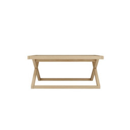 Wyld Haus Enniscorthy Small Blonde Oak Veneer Coffee Table With X Frame 900 X 900 X 405 mm - thumbnail 4