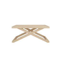 Wyld Haus Enniscorthy Small Blonde Oak Veneer Coffee Table With X Frame 900 X 900 X 405 mm - thumbnail 3