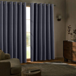 Ameha Grey Plain Curtain 100%blackout Thermal Insulated Summer Winter Energy Efficient Window Curtain 66'x72' Linen Texture Curtain Pair - thumbnail 3