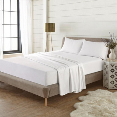 Homes & Linen Fitted Sheets Flannelette Brushed 100% Cotton 25Cm Thermal Flannel Warm & Soft Bed Sheets