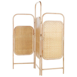 Beliani 3 Panel Room Divider Carpi Natural 166 Cm 180 Cm - thumbnail 4