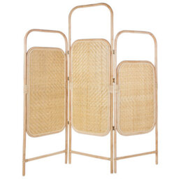 Beliani 3 Panel Room Divider Carpi Natural 166 Cm 180 Cm
