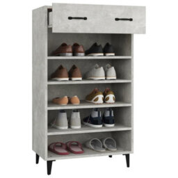 Walplus Shoe Cabinet Concrete Grey 60X35X105 Cm Engineered Wood - thumbnail 4