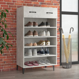 Walplus Shoe Cabinet Concrete Grey 60X35X105 Cm Engineered Wood - thumbnail 1