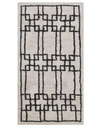 Beliani Beige Cotton Area Rug 80 X 150 Cm Tufted Geometric - thumbnail 1