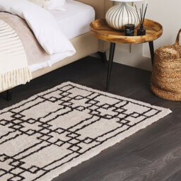 Beliani Beige Cotton Area Rug 80 X 150 Cm Tufted Geometric - thumbnail 2