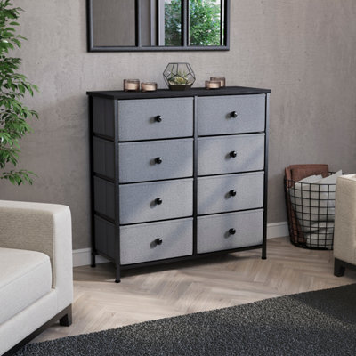 Lassic Vida Designs Chorley 8 Drawer Fabric Ukfr Chest Of Drawers, Grey & Black - image 1