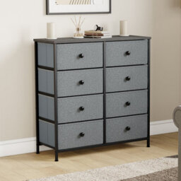 Lassic Vida Designs Chorley 8 Drawer Fabric Ukfr Chest Of Drawers, Grey & Black - thumbnail 4