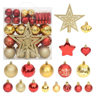 Berkfield 70 Piece Christmas Bauble Set Gold And Red - image 1
