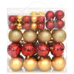 Berkfield 70 Piece Christmas Bauble Set Gold And Red - thumbnail 3