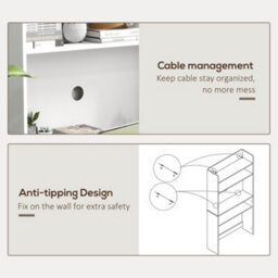 Homcom Writing Desk With Foldable Desktop For Bedroom, Home Office, White - thumbnail 7