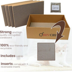 Divchi Cat Scratching Board With Box 5 Pcs Cat Scratch Pad With Catnip  Bed For Kitty  Cats Scratchers  Pet Cardboard - thumbnail 3