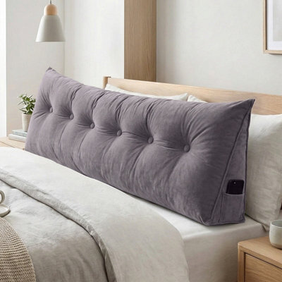 Darphe Grey Washable Wedge Headboard Pillow 180Cm W X 20Cm D X 50Cm H - image 1