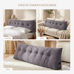 Darphe Grey Washable Wedge Headboard Pillow 180Cm W X 20Cm D X 50Cm H - thumbnail 5
