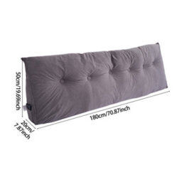 Darphe Grey Washable Wedge Headboard Pillow 180Cm W X 20Cm D X 50Cm H - thumbnail 7