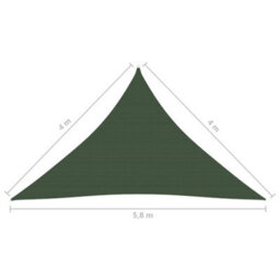 Berkfield Sunshade Sail 160 G/m2 Dark Green 4X4X5.8 M Hdpe - thumbnail 6