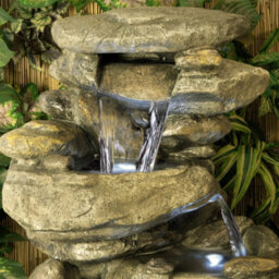Primrose Thornton Hops Stone Effect 3-Tier Garden Fountain Water Feature With Led Lights H100Cm - thumbnail 8