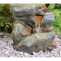 Primrose Thornton Hops Stone Effect 3-Tier Garden Fountain Water Feature With Led Lights H100Cm - thumbnail 5