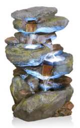 Primrose Thornton Hops Stone Effect 3-Tier Garden Fountain Water Feature With Led Lights H100Cm - thumbnail 6