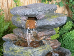 Primrose Thornton Hops Stone Effect 3-Tier Garden Fountain Water Feature With Led Lights H100Cm - thumbnail 2