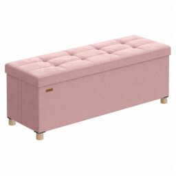LEDREM Storage Ottoman, 38 X 110 X 40 Cm, Folding Storage Bench With Lid, Footstool, Footrest, 112 L, Velvet Surface, For Bedroom - thumbnail 3