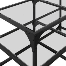 Berkfield Coffee Table With Transparent Glass Top 78.5X40X45 Cm Steel - thumbnail 8