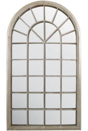 Mirroroutlet The Somerley Extra Large Country Rustic Framed Arched Metal Wall Stone Colour Mirror 160Cm X 91Cm - thumbnail 2
