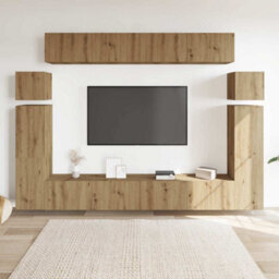 Berkfield 8 Piece Tv Cabinet Set Wall-Mounted Artisan Oak Engineered Wood - thumbnail 3