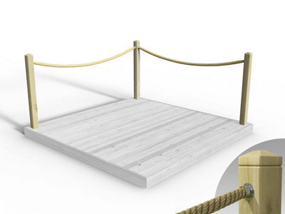 Edecks Rope Handrail Decking Kit 2700mm (Two Side) - Hemp Rope (Fixed - Cups) - image 1