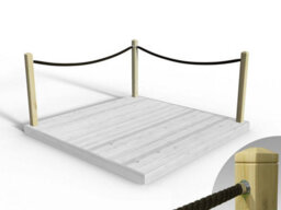 Edecks Rope Handrail Decking Kit 2700mm (Two Side) - Hemp Rope (Fixed - Cups) - thumbnail 2