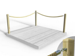Edecks Rope Handrail Decking Kit 2700mm (Two Side) - Hemp Rope (Fixed - Cups) - thumbnail 3