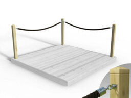 Edecks Rope Handrail Decking Kit 2700mm (Two Side) - Hemp Rope (Fixed - Cups) - thumbnail 4