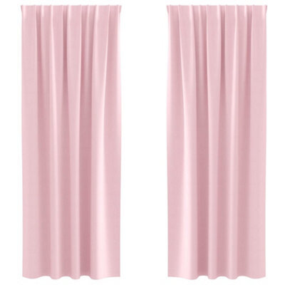 Berkfield Modern Curtains With Curtains 2 Pcs Baby Pink 260 X 140 Cm Polyester - image 1