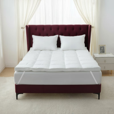 istyle mode Goose Down Feather Mattress Topper 100% Cotton Cover All Sizes 5Cm  Extra Deep - image 1