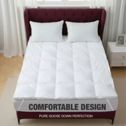 istyle mode Goose Down Feather Mattress Topper 100% Cotton Cover All Sizes 5Cm  Extra Deep - thumbnail 2