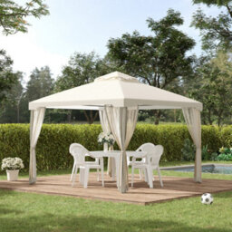 Outsunny 3 X 3 M Metal Gazebo Garden Outdoor 2-Tier Roof Marquee Party White - thumbnail 1