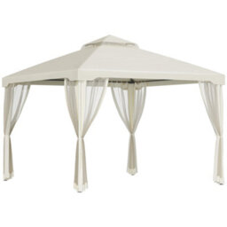 Outsunny 3 X 3 M Metal Gazebo Garden Outdoor 2-Tier Roof Marquee Party White - thumbnail 2